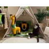 Dětský teepee stan safari v setu s originálními polštářky